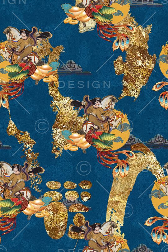 复古印花华亿平台图片