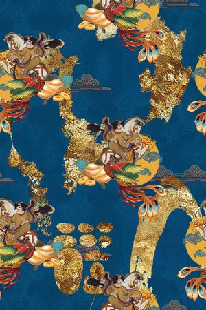 复古印花华亿平台图片