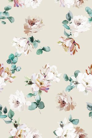 清爽底花卉印花华亿平台图片