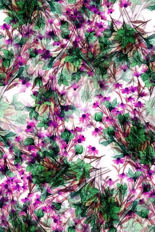 清爽底花卉印花华亿平台图片