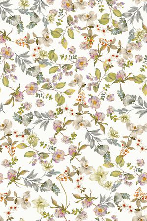 手绘花卉印花华亿平台图片