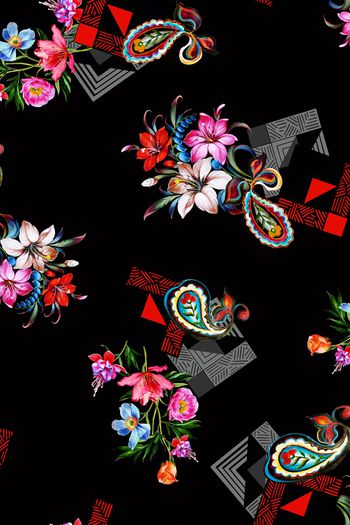 连衣裙印花华亿平台图片