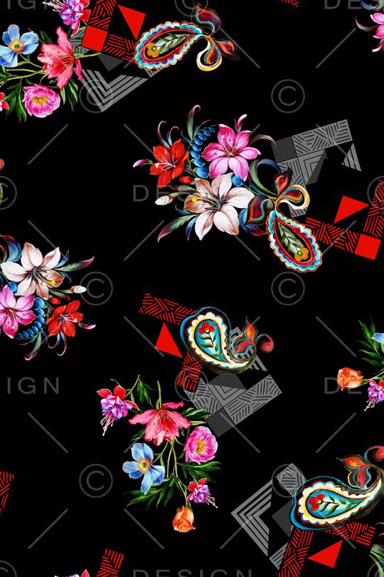 连衣裙印花华亿平台图片