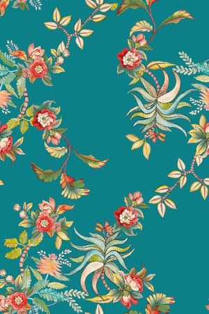 彩底花卉印花华亿平台图片