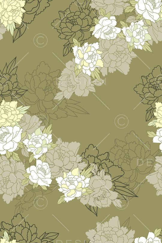 黑底花卉印花华亿平台图片