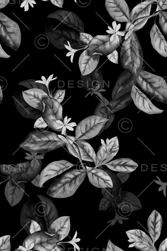 黑底花卉印花华亿平台图片