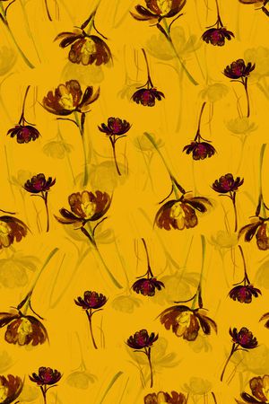 清爽底花卉印花华亿平台图片