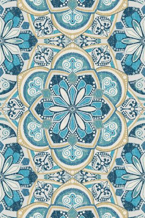 民族花卉印花华亿平台图片