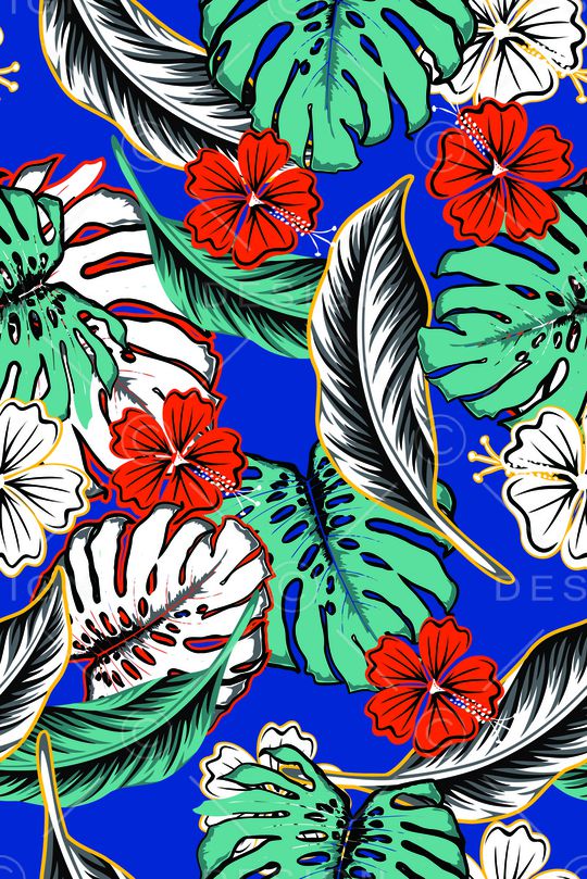 绿植树叶印花华亿平台图片