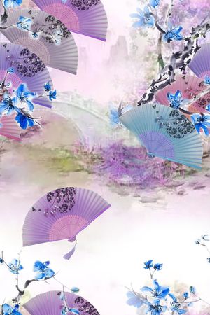 扇子印花华亿平台图片