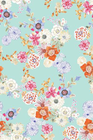 清爽底花卉印花华亿平台图片