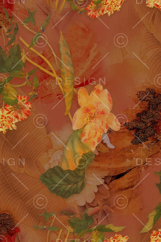 花卉印花华亿平台图片