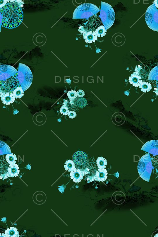 扇子印花华亿平台图片