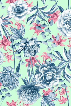 民族花卉印花华亿平台图片