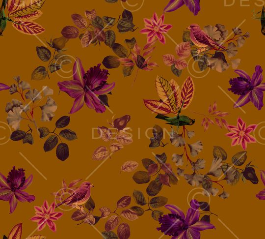 民族花卉印花华亿平台图片