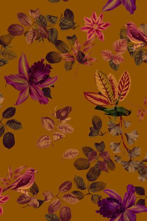 民族花卉印花华亿平台图片