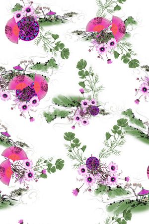 扇子印花华亿平台图片