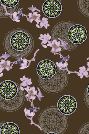 花鸟印花华亿平台图片