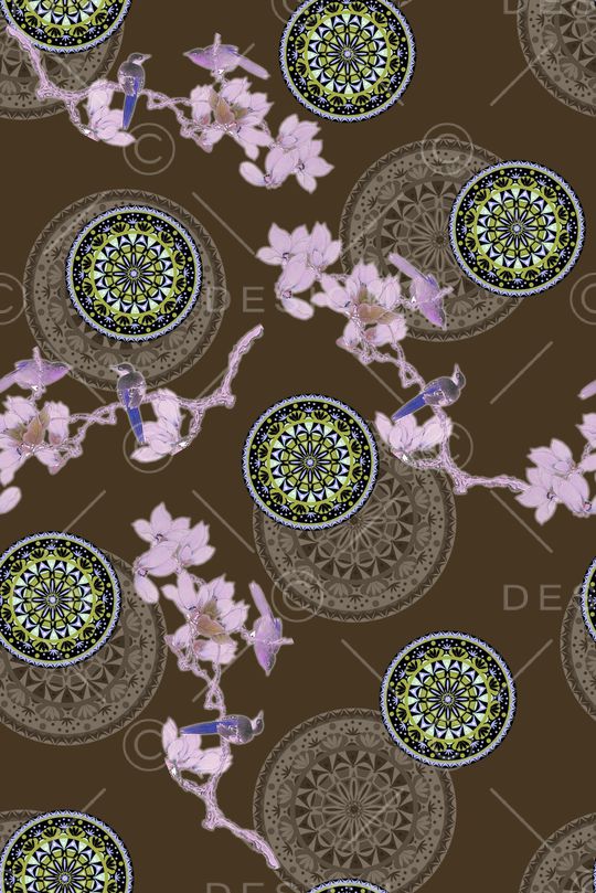 花鸟印花华亿平台图片