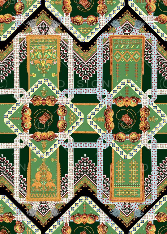 几何花卉印花华亿平台图片