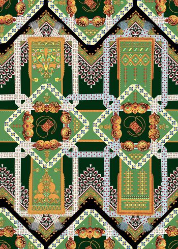 几何花卉印花华亿平台图片