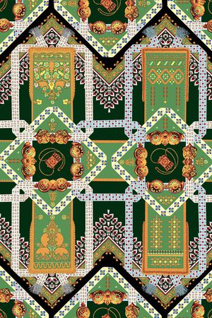 几何花卉印花华亿平台图片