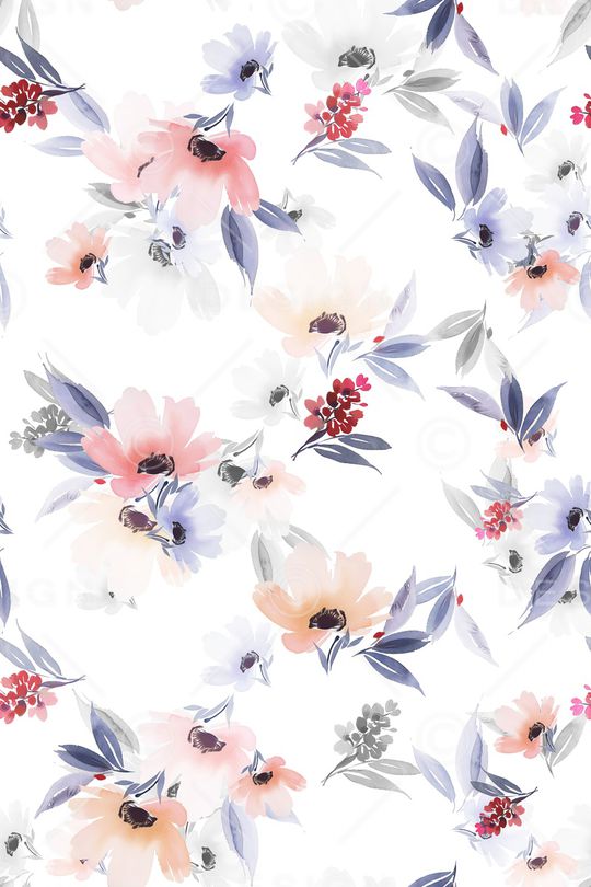 清爽底花卉印花华亿平台图片