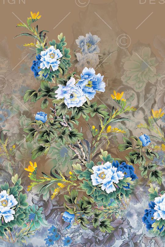 花卉印花华亿平台图片