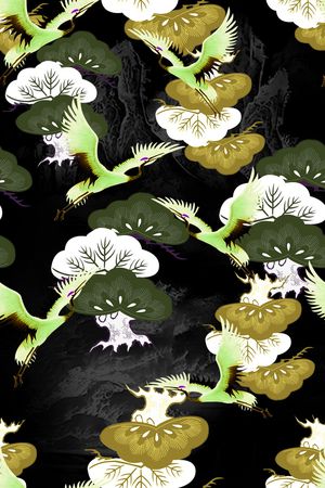 仙鹤印花华亿平台图片