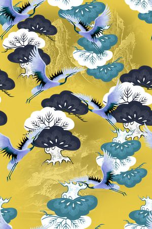 仙鹤印花华亿平台图片