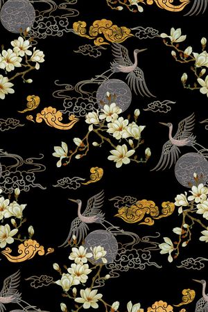 仙鹤印花华亿平台图片