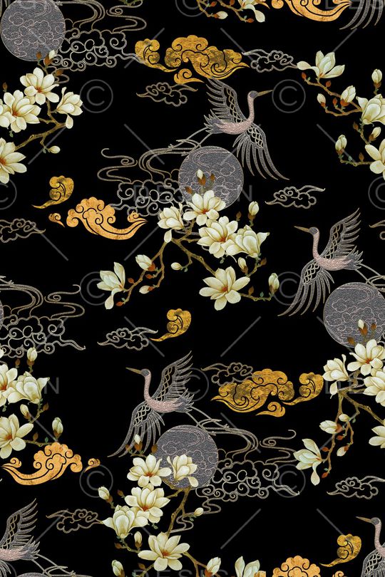 仙鹤印花华亿平台图片