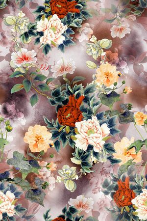 花卉印花华亿平台图片