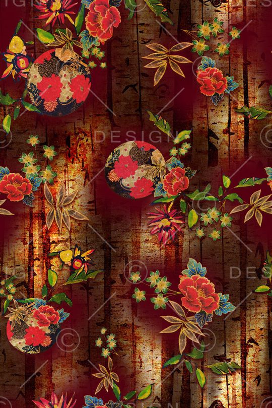 花卉印花华亿平台图片