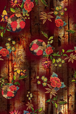 花卉印花华亿平台图片