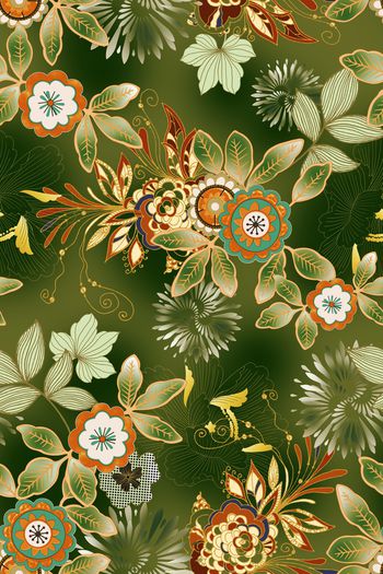 花卉印花华亿平台图片