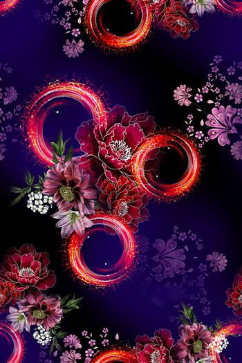 花卉印花华亿平台图片