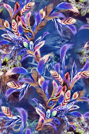 羽毛印花华亿平台图片