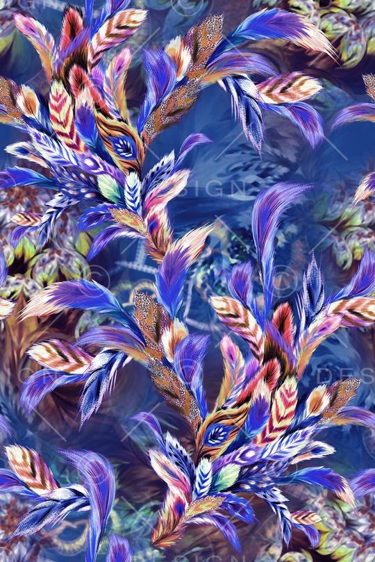 羽毛印花华亿平台图片