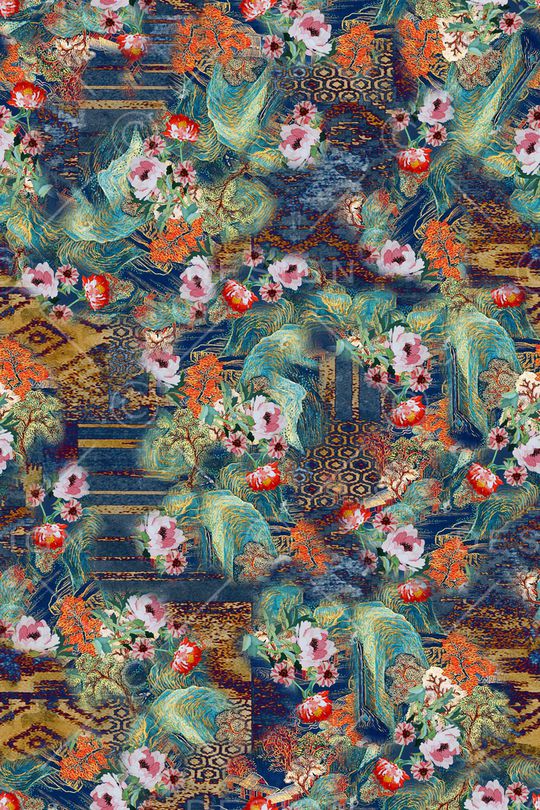 花卉印花华亿平台图片