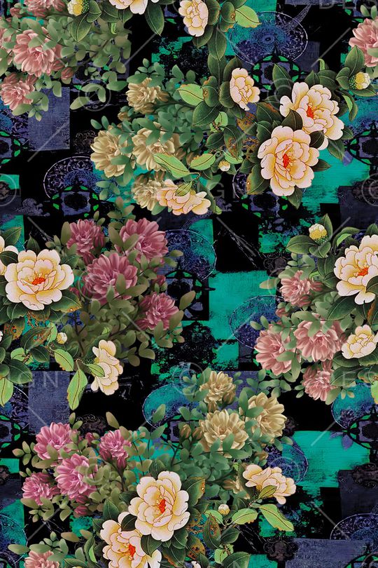 花卉印花华亿平台图片