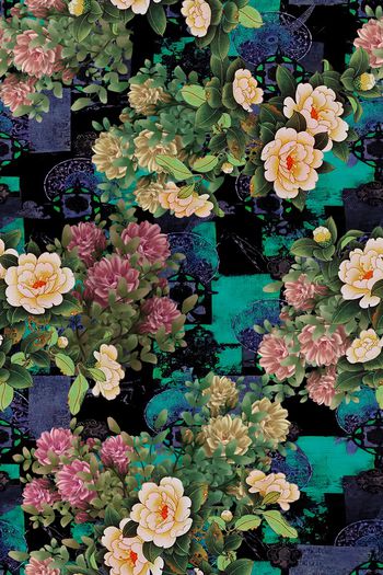 花卉印花华亿平台图片