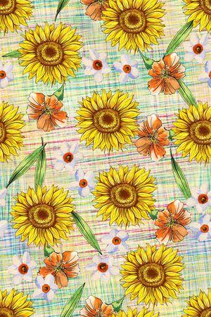 向日葵印花华亿平台图片