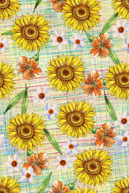 向日葵印花华亿平台图片