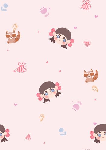 卡通人物印花华亿平台图片