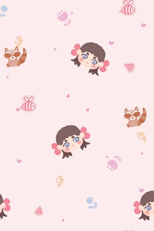 卡通人物印花华亿平台图片