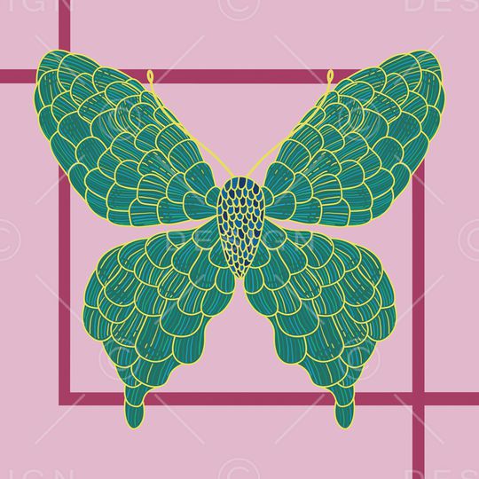 花卉蝴蝶印花华亿平台图片