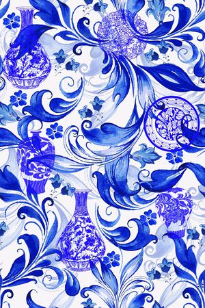 青花瓷印花华亿平台图片