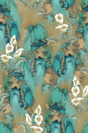 花卉印花华亿平台图片