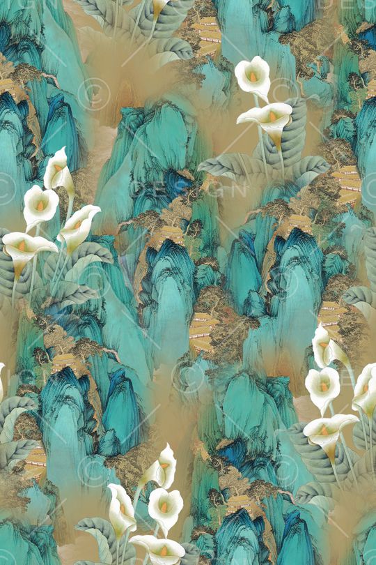 花卉印花华亿平台图片